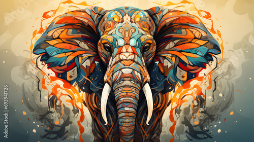 abstract background with abstract shape of elephant