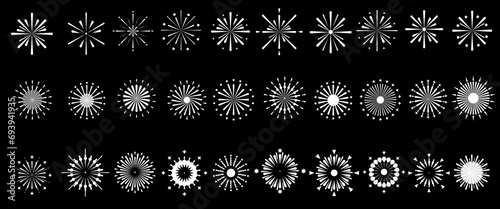 Black and white firework asset