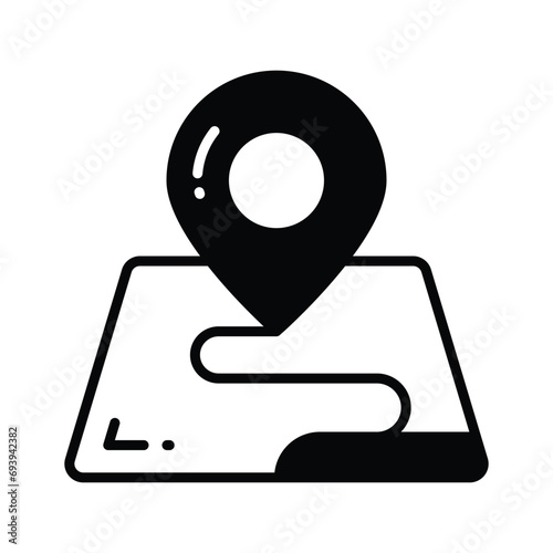 Visually perfect icon of location map, editable vector
