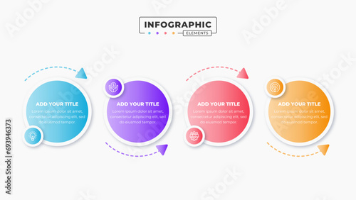 Vector business circle infographic design template with 4 steps or options