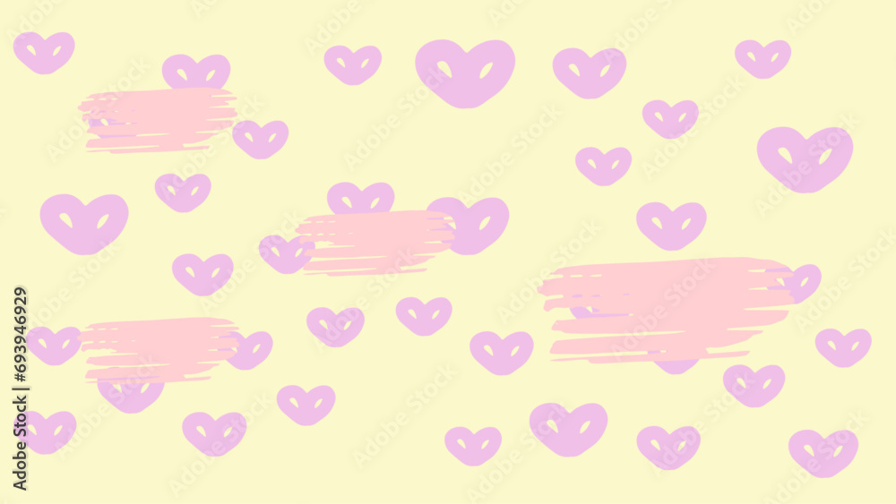 Pink and yellow vector organic confetti flying randomly background