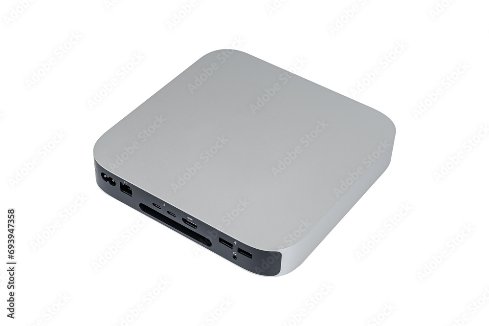Mini PC desktop computer isolated on white background Mini PC desktop computer isolated on white background