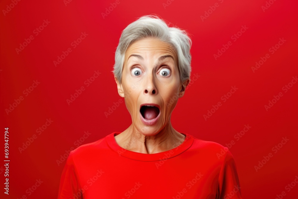 Shocked expression of senior woman Shocked expression of senior woman
