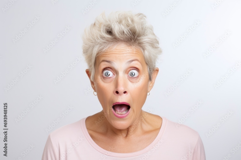 Shocked expression of senior woman Shocked expression of senior woman