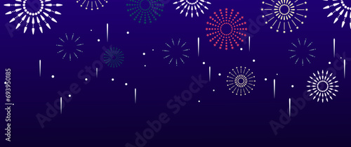 Colorful colourful simple and various fireworks new year banner photo