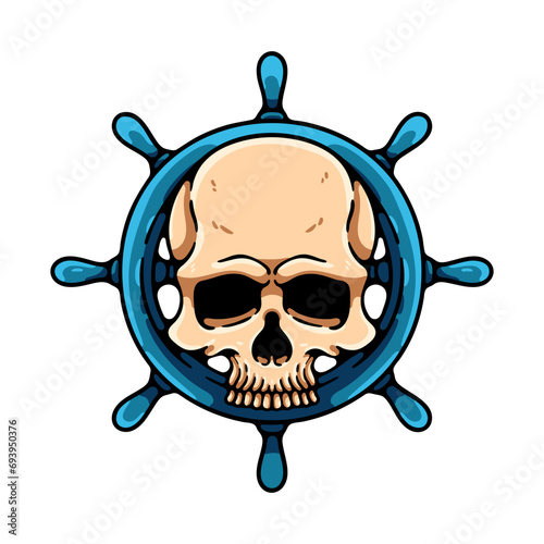 Skull And Ships Wheel