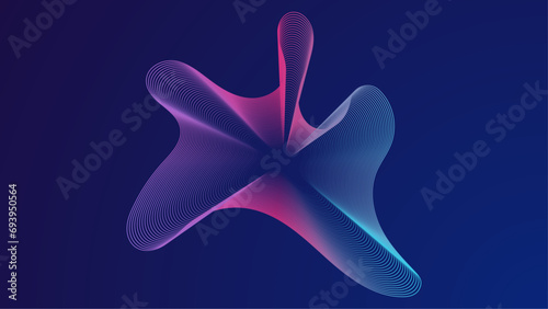Blue and purple violet abstract dynamic colorful flowing lines light design. Sound wave background. Vector illustration of music, technology concept