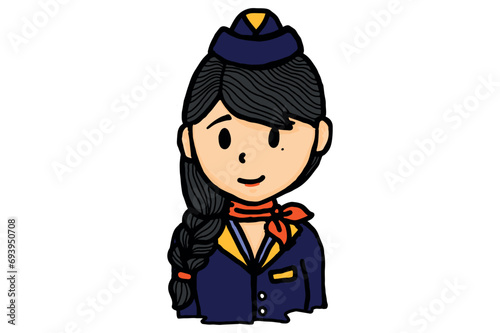 Female Stewardess Vector