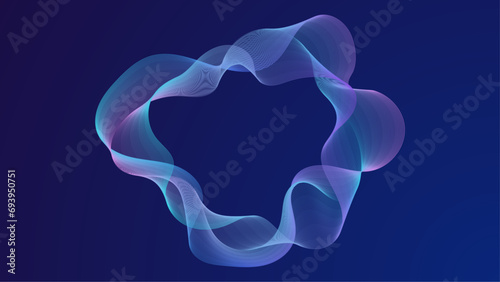 Blue and purple violet vector abstract soundwave background