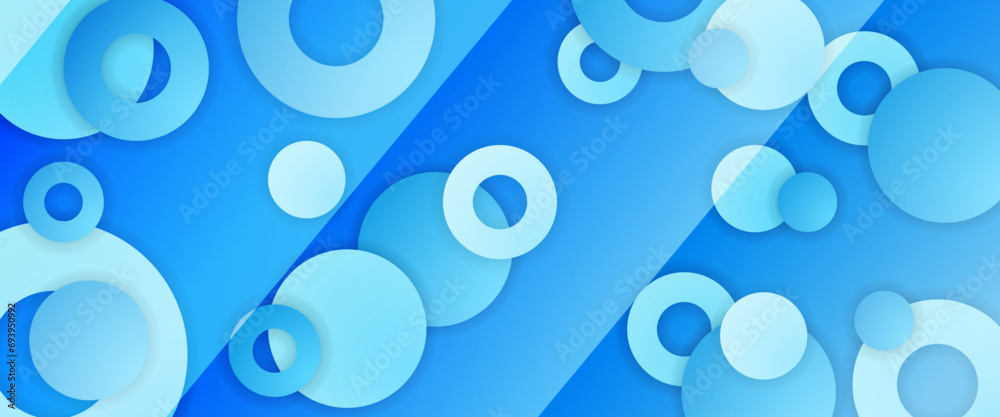 Blue and white background abstract art vector with shapes