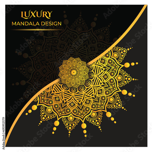 Luxury mandala background with golden arabesque pattern background style.