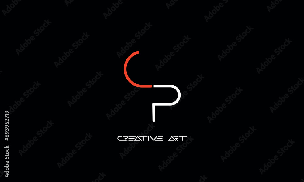 Obraz premium CP, PC, C, P abstract letters logo monogram