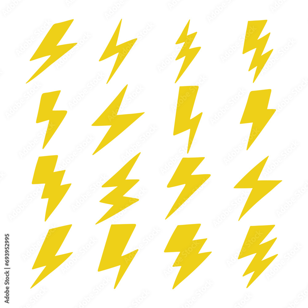 Set lightning bolt vector