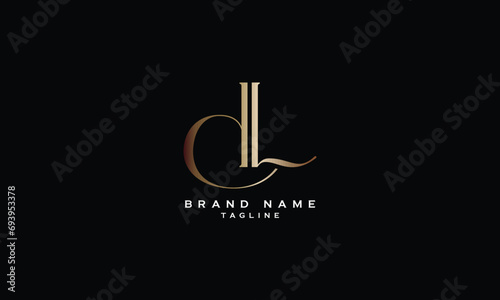 DL, LD, Abstract initial monogram letter alphabet logo design