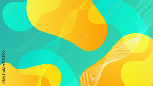 Green and yellow vector abstract creative background in minimal and simple trendy style