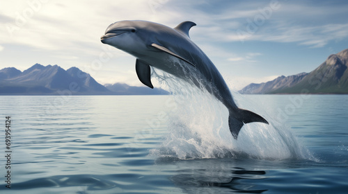  Leaping Atlantic Dolphin  Crisp Ocean Backdrop