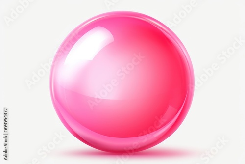 A shiny pink sphere on a white background. Perfect for adding a pop of color to any design