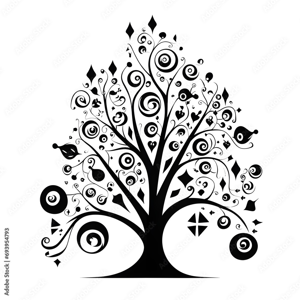 Abstract tree with roots and colorful leaves logo for a concept. Isolated on white background. Flat style, vector illustration. Abstract tree with roots and colorful leaves logo for a concept. Isolated on white background. Flat style, vector illustration.