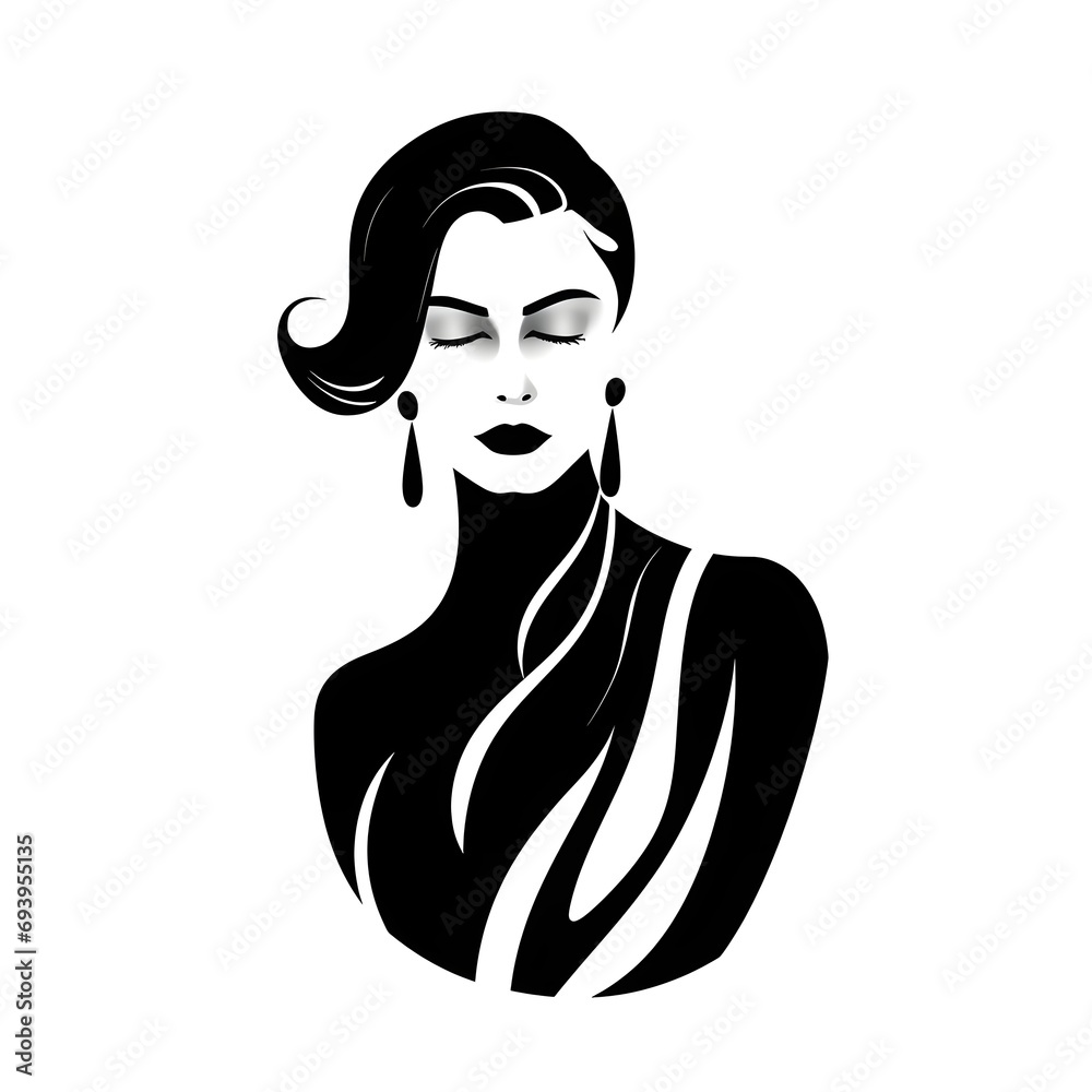 Girl woman sexy lady vector portrait profile head face silhouette with natural hair, vintage drawing illustration luxury concept in black colors isolated on white Logo for beauty salon T shirt print Girl woman sexy lady vector portrait profile head face silhouette with natural hair, vintage drawing illustration luxury concept in black colors isolated on white Logo for beauty salon T shirt print