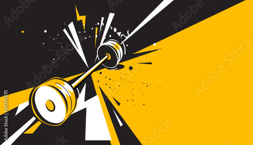 Weight lifting abstract background design. The sports concept