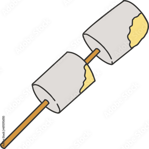 Hand Drawn Marshmallow on Stick