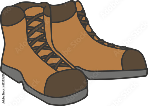 Mountaineering Boots Illustration