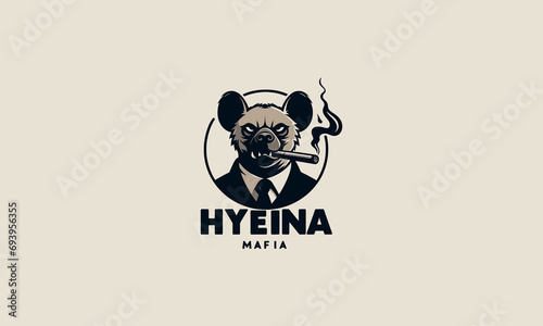 hyena smoking vector illustration mascot design