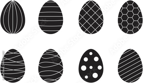 Easter egg line art vector. EPS 10
