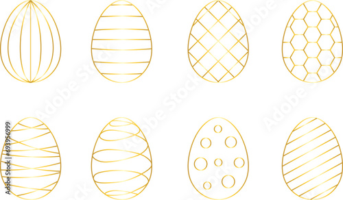 Easter egg line art vector. EPS 10