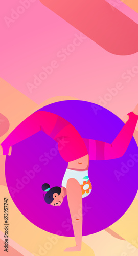 Practicing yoga, physical and mental health, flat vector character concept, operation hand drawn illustration
