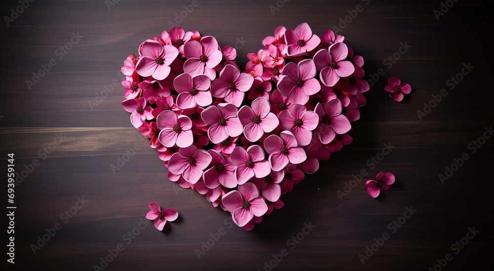 flower into a heart shape