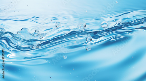Crystal Clear Blue Water Surface Texture: Abstract Liquid Background with Tranquil Ripple Patterns - Nature's Aquatic Beauty for Summer Designs and Fresh Concept Art.