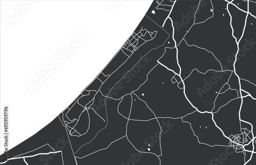 Layered editable vector illustration outline Map of Gaza,Palestine