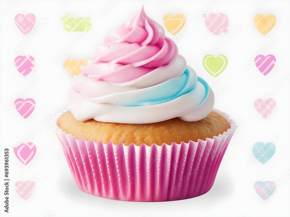 cupcake with pink frosting and sprinkles cupcake with pink frosting and sprinkles