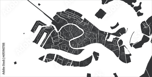 Layered editable vector illustration outline Map of Venice,Italy photo