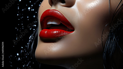 woman with red lips