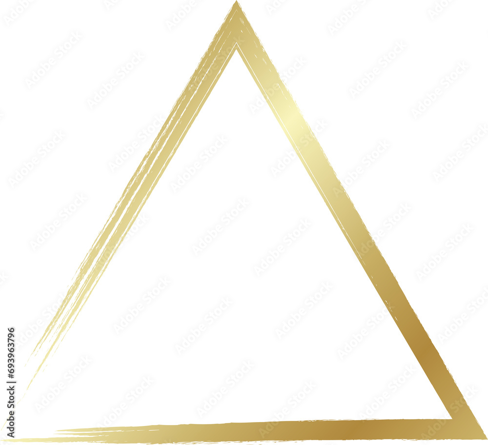 Gold triangle drawn with a brush. Elements for design Gold triangle drawn with a brush. Elements for design