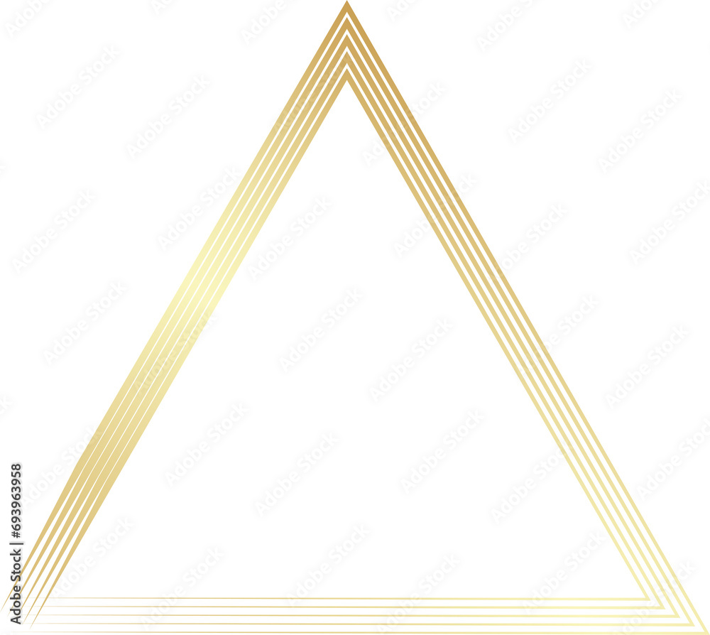 Gold triangle drawn with a brush. Elements for design Gold triangle drawn with a brush. Elements for design