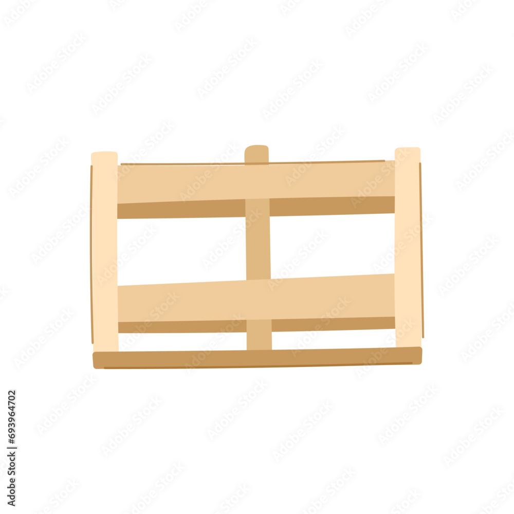 empty wooden crate cartoon. realistic top, timber view, fruit pack empty wooden crate sign. isolated symbol vector illustration