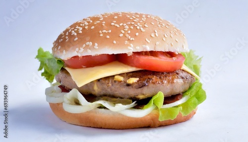 Classic hamburger, isolated in white background