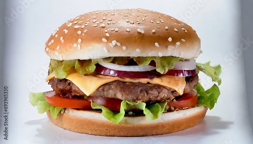 Classic hamburger, isolated in white background