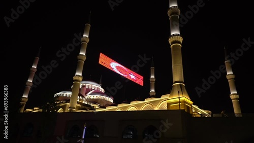 mahya, lights at mosque, Ramadan time, jk01 photo