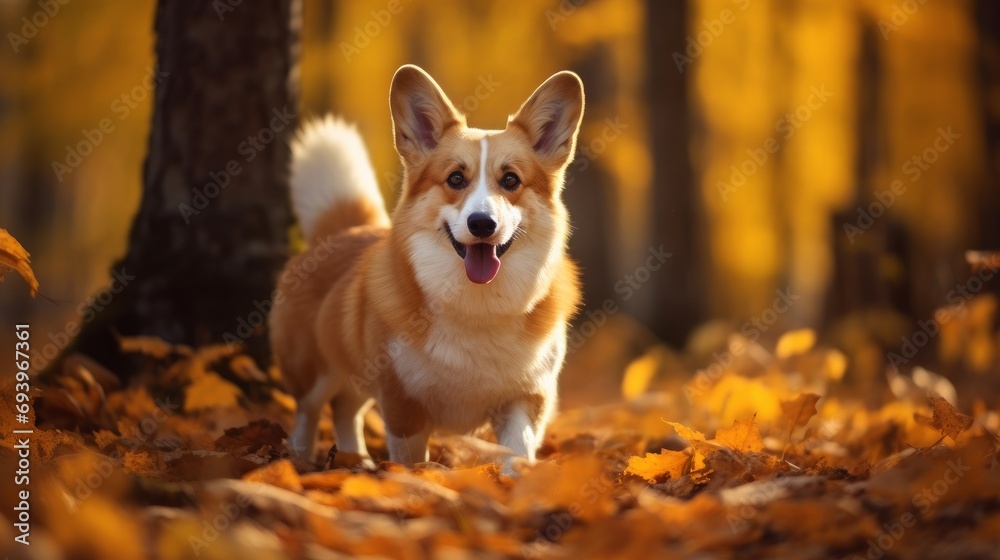 jack russell terrier in autumn park