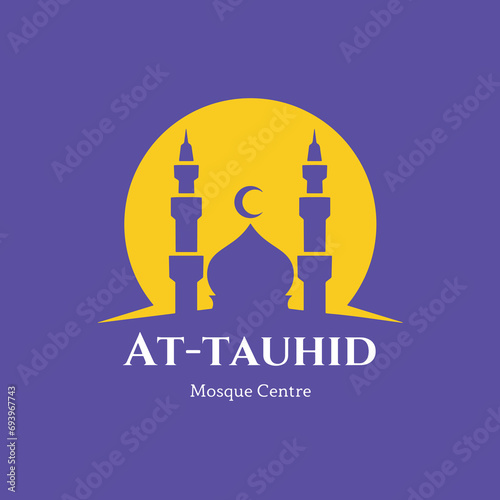 Islamic logo, mosque, mubarak, muslim, oriental, postcard, 