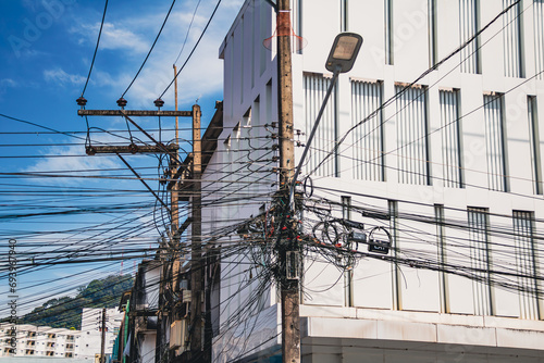 Electrical wires and cables in Phuket, Thailand