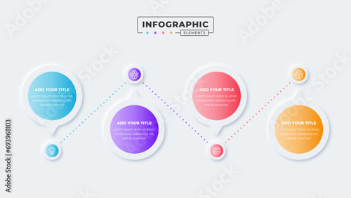 Vector business process infographic design template with 4 steps or options