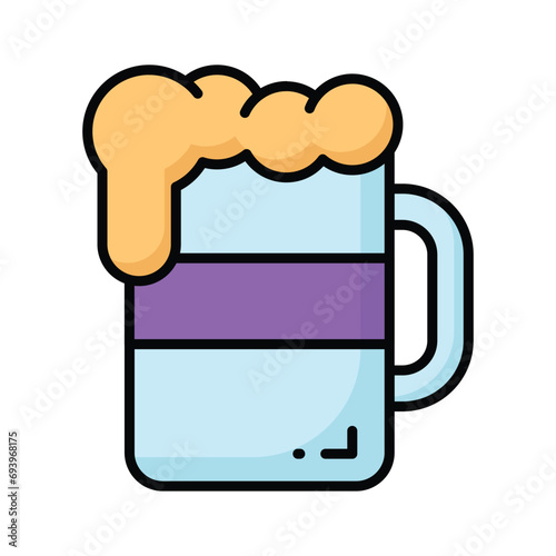 Cheers vector icon in new style, editable design of beer mug photo