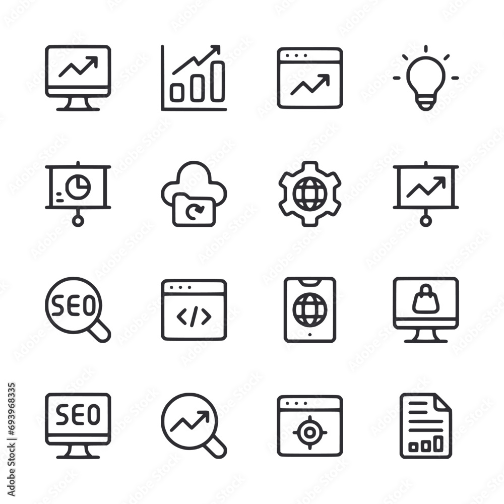 set of icons Seo and Marketing