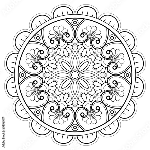 Mandala pattern or Simple Floral Ideas for Coloring book page Art on the wall Lace pattern the Tattoo wallpaper Paint shirt Stencil Design Textures. Decorative circle ornament in ethnic oriental styl