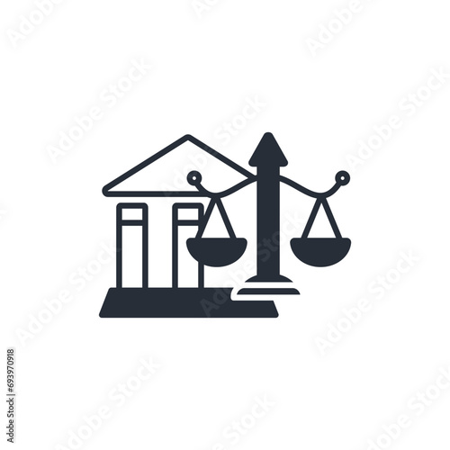 Court icon. vector.Editable stroke.linear style sign for use web design,logo.Symbol illustration.